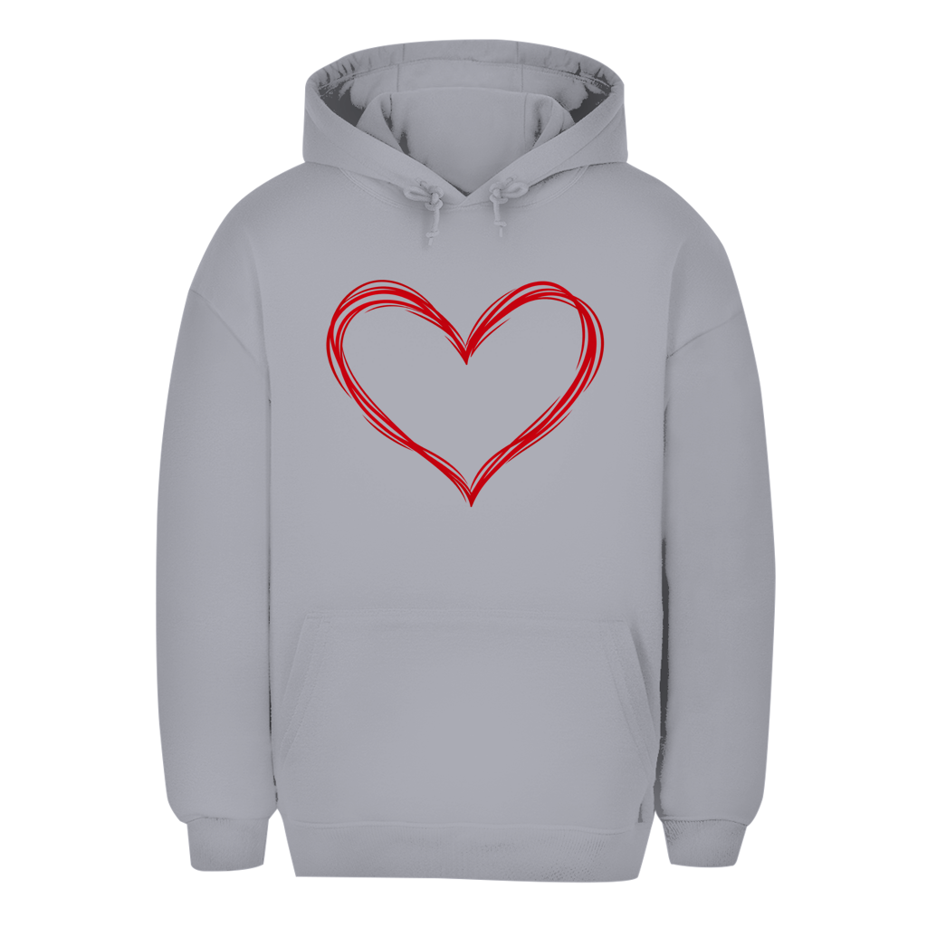 Unisex Oversize Hoodie – Heart Vibes | Kapuzenpullover mit Herz Großes Motiv