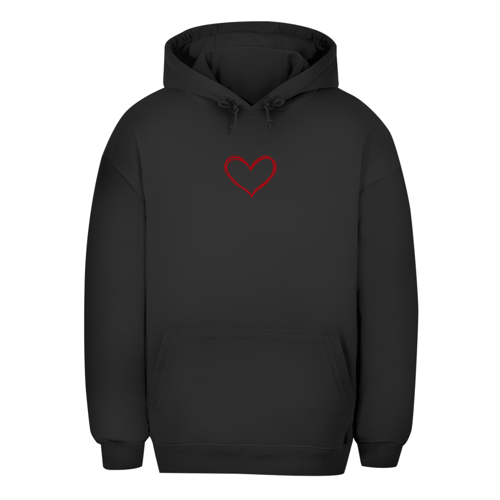 Unisex Oversize Hoodie – Heart Vibes | Kapuzenpullover mit Herz Kleines Motiv
