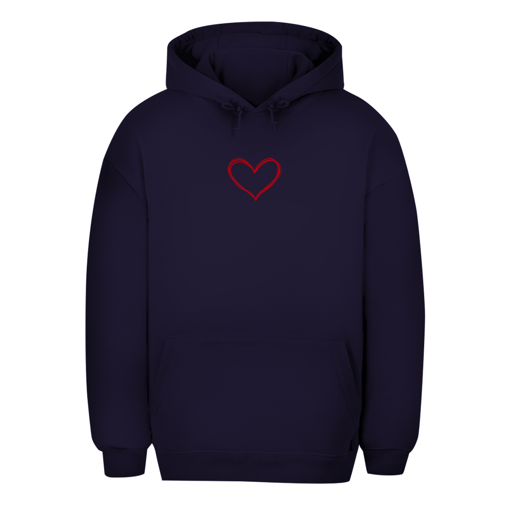 Unisex Oversize Hoodie – Heart Vibes | Kapuzenpullover mit Herz Kleines Motiv
