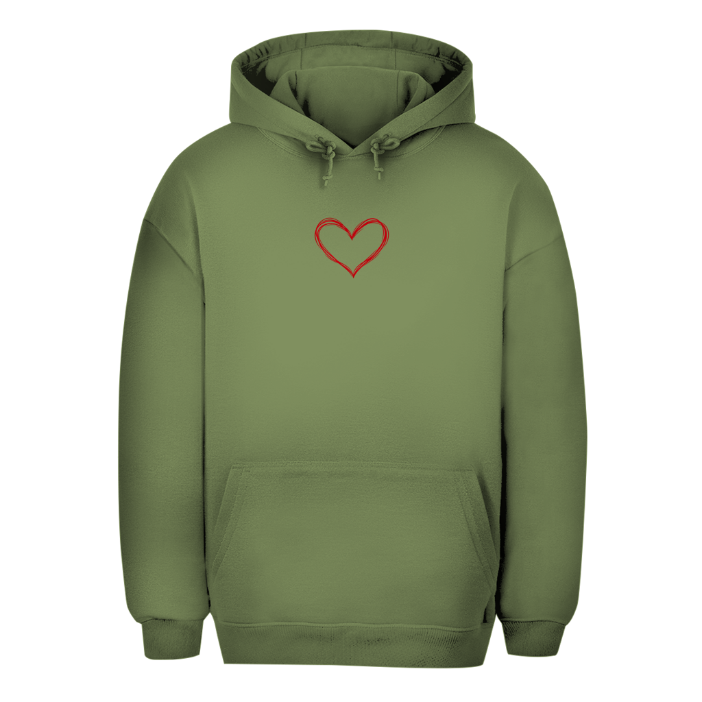 Unisex Oversize Hoodie – Heart Vibes | Kapuzenpullover mit Herz Kleines Motiv
