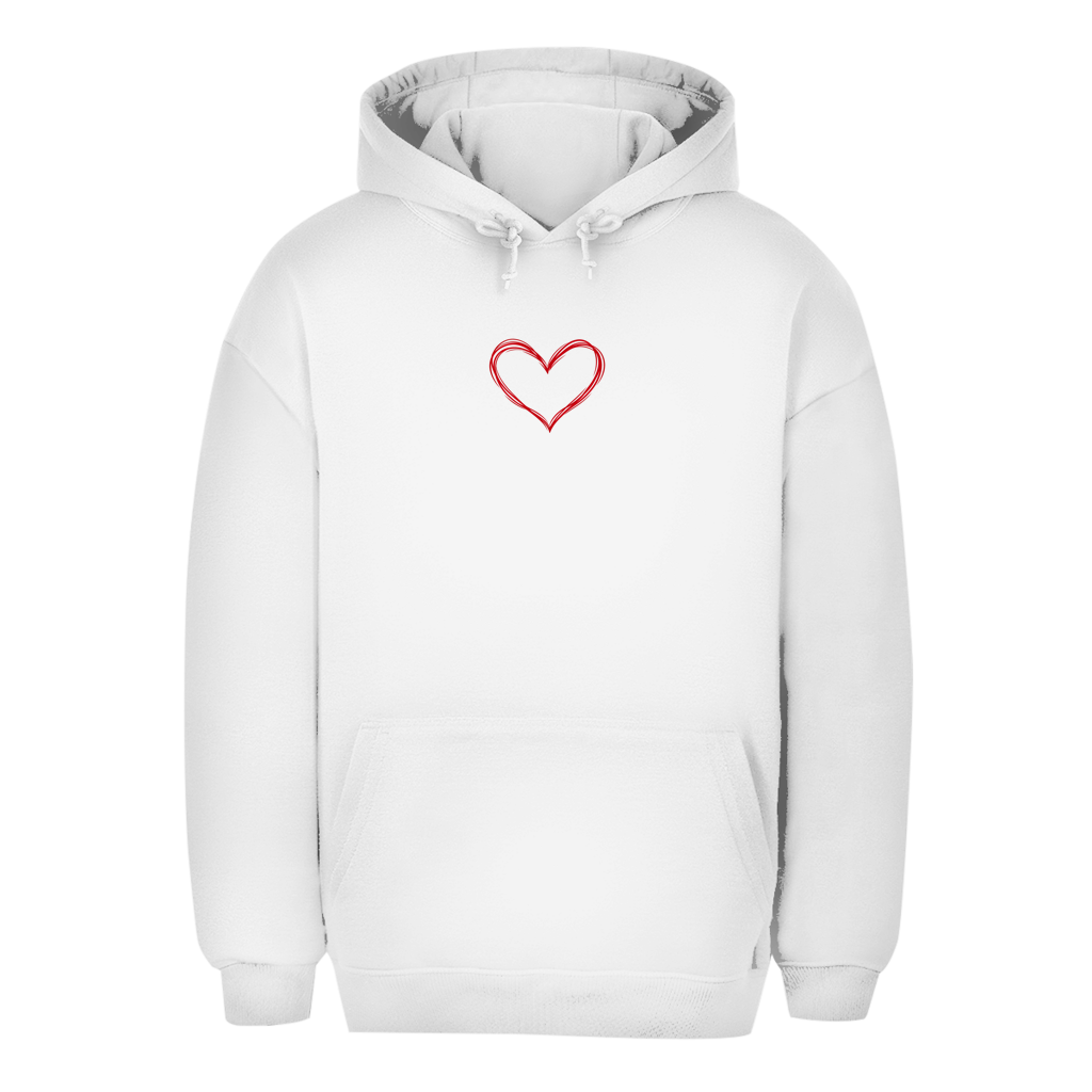 Unisex Oversize Hoodie – Heart Vibes | Kapuzenpullover mit Herz Kleines Motiv