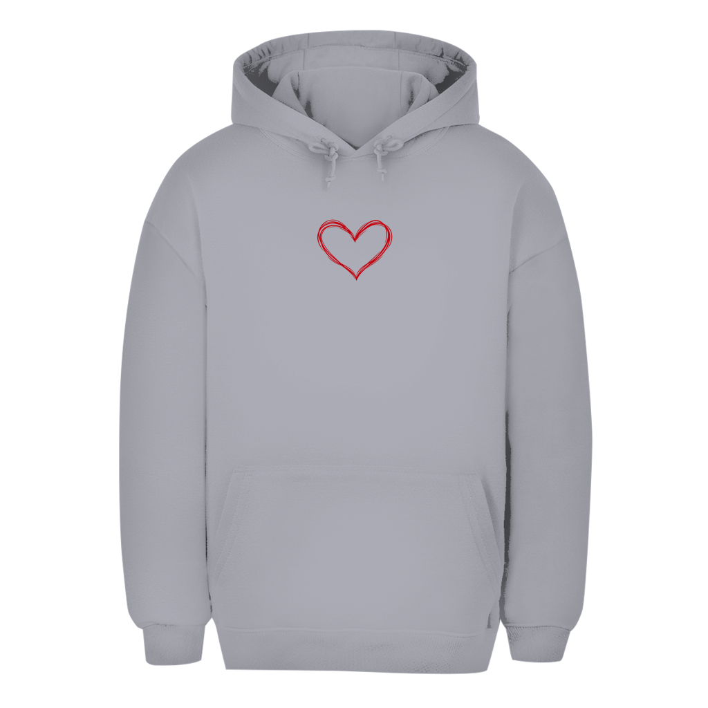 Unisex Oversize Hoodie – Heart Vibes | Kapuzenpullover mit Herz Kleines Motiv