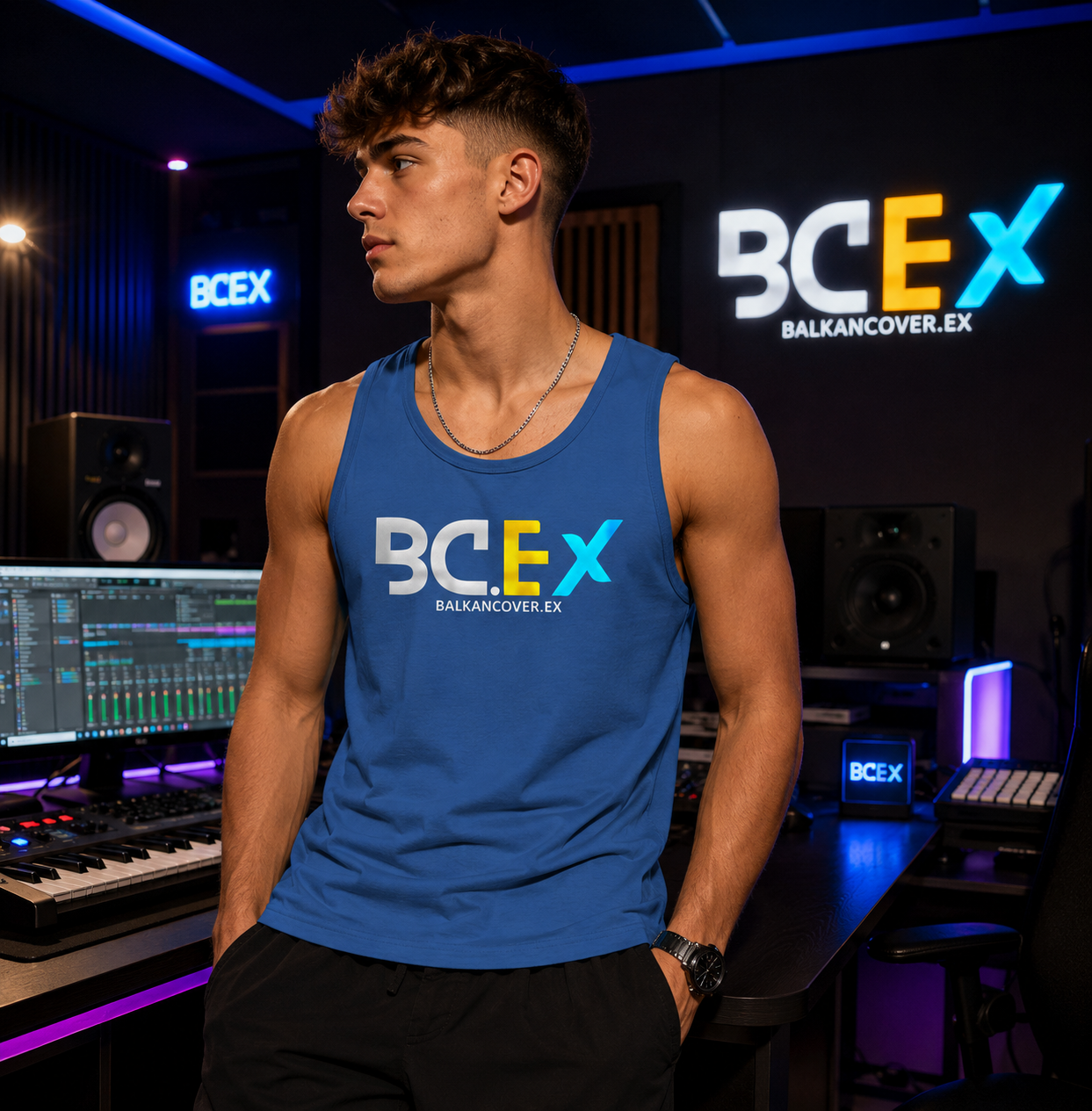 Herren Premium Tank Top BCEX | Frontprint