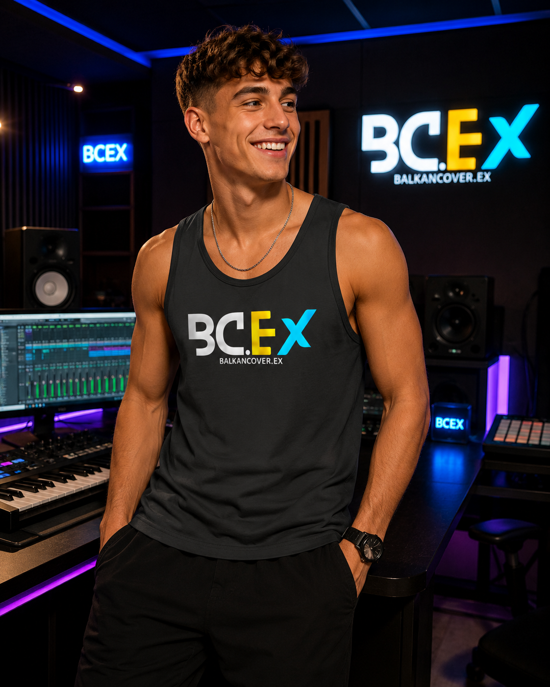 Herren Basic Tank Top BCEX | Frontprint