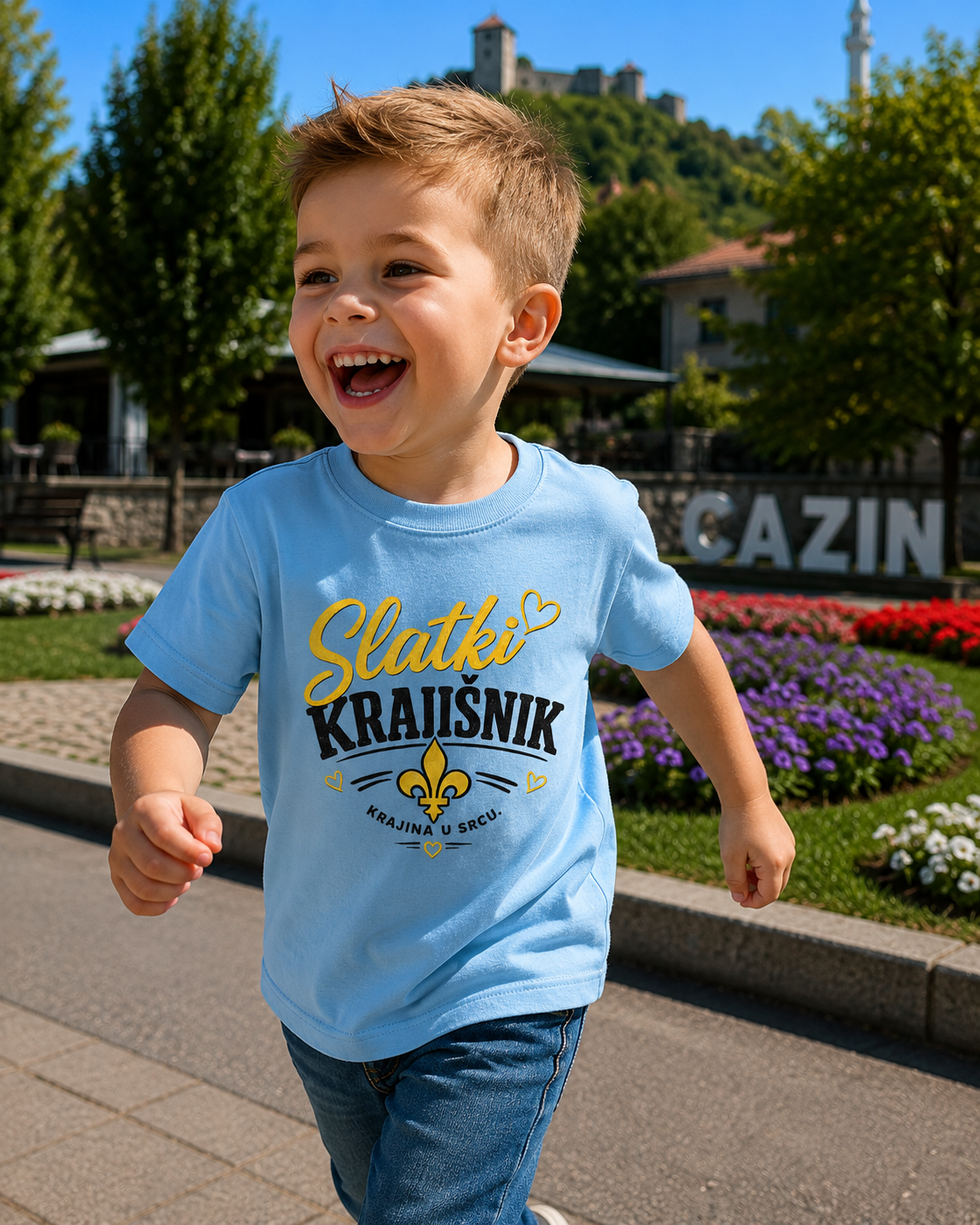 Kinder T-Shirt „Slatki Krajišnik“ – Lustiges Balkan Kinder Shirt aus Baumwolle