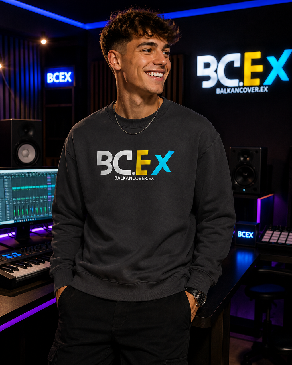 Herren Premium Bio Sweatshirt BCEX | Frontprint