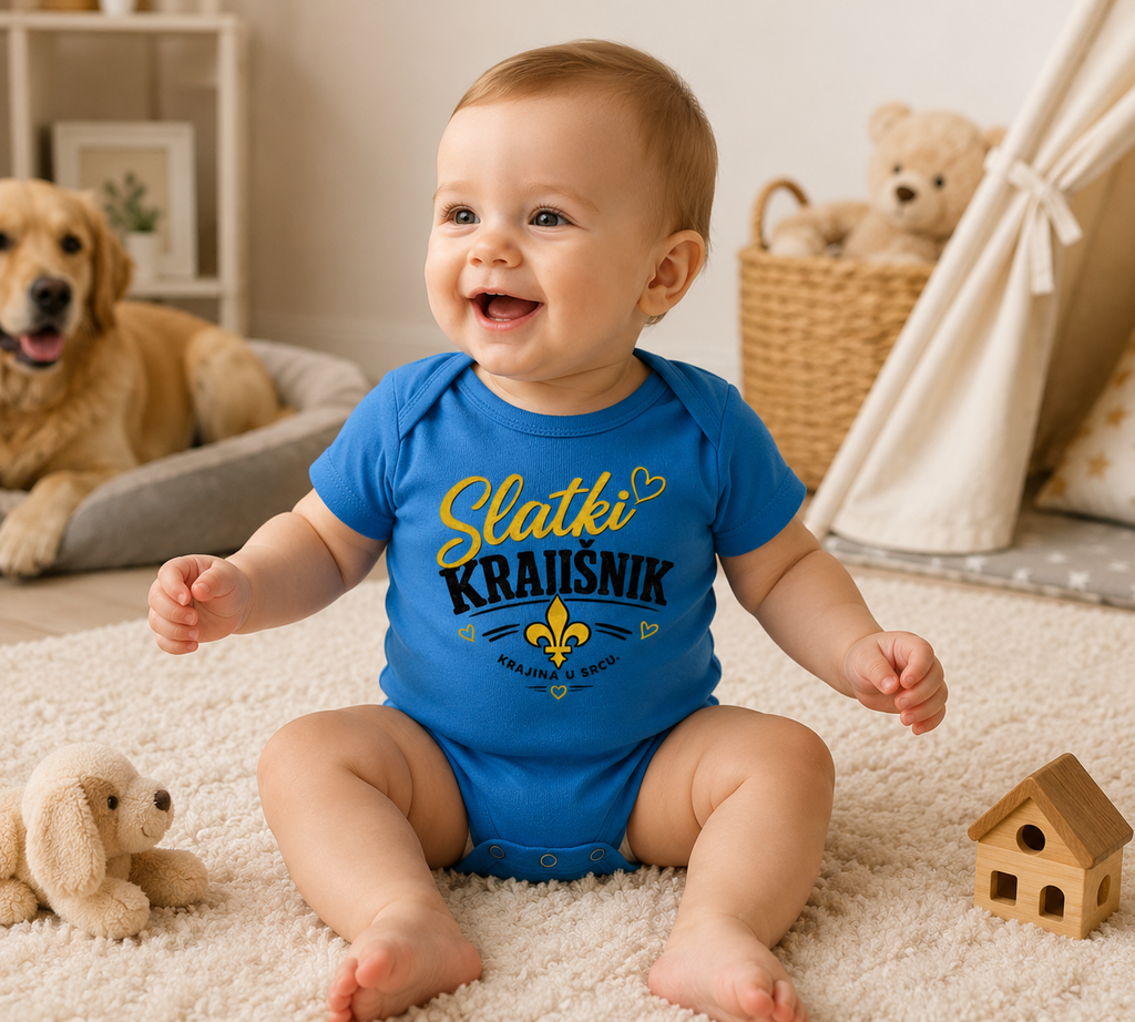 Baby Bio Body „Slatki Krajišnik“ – Lustiger Balkan Baby Body aus Bio-Baumwolle