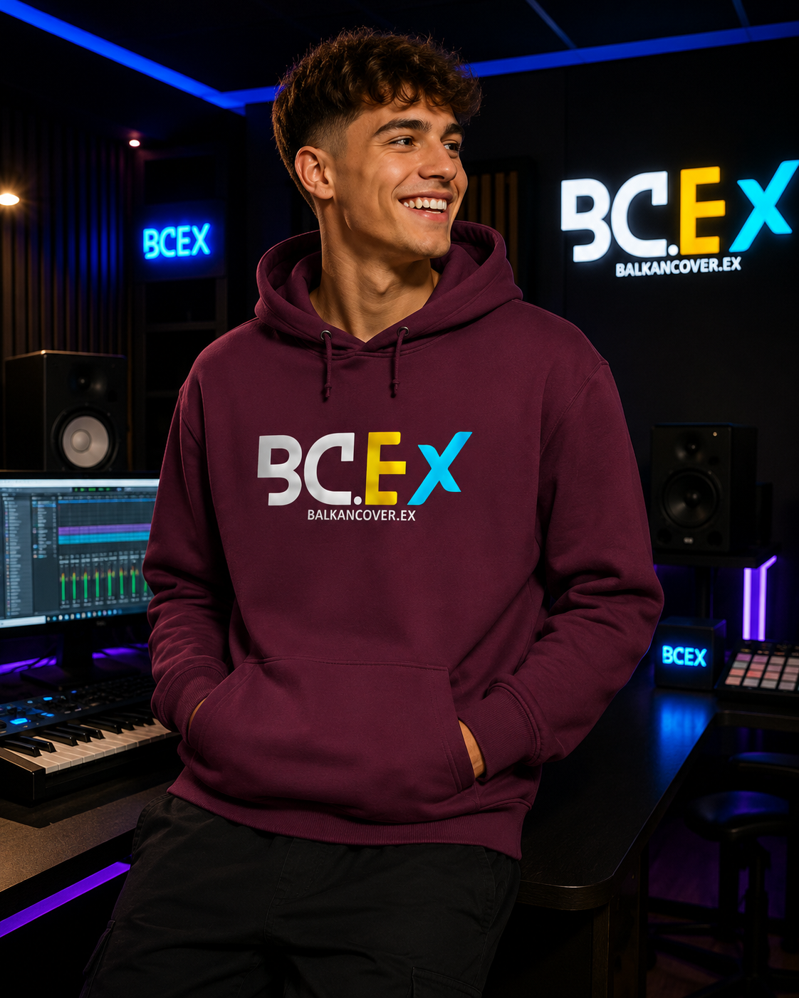 Herren Premium Bio Hoodie BCEX | Frontprint