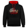 Kontrast-Hoodie - Cijeli grad sa nogu pao od ljepote tvoje - Schwarz/Rot