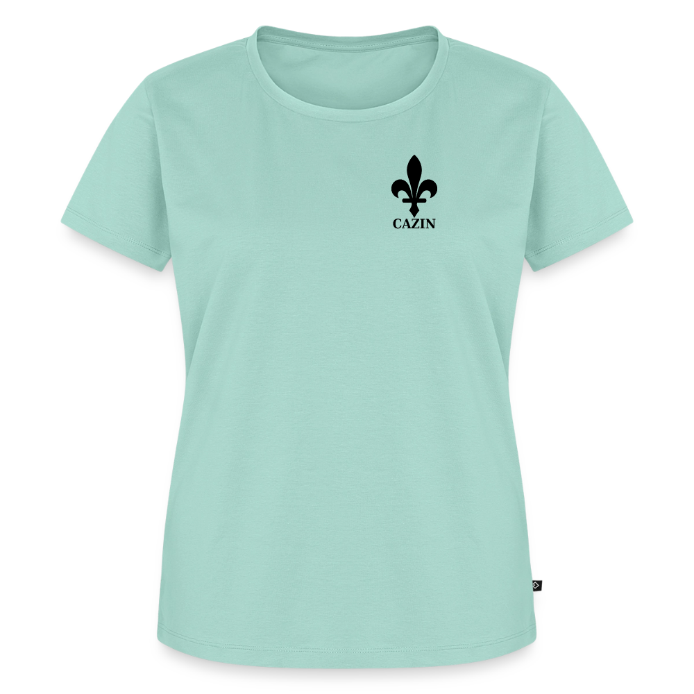 CAZIN Premium T-Shirt Frauen – Bosnische Lilie | Brust- & Rückenprint - Mint 