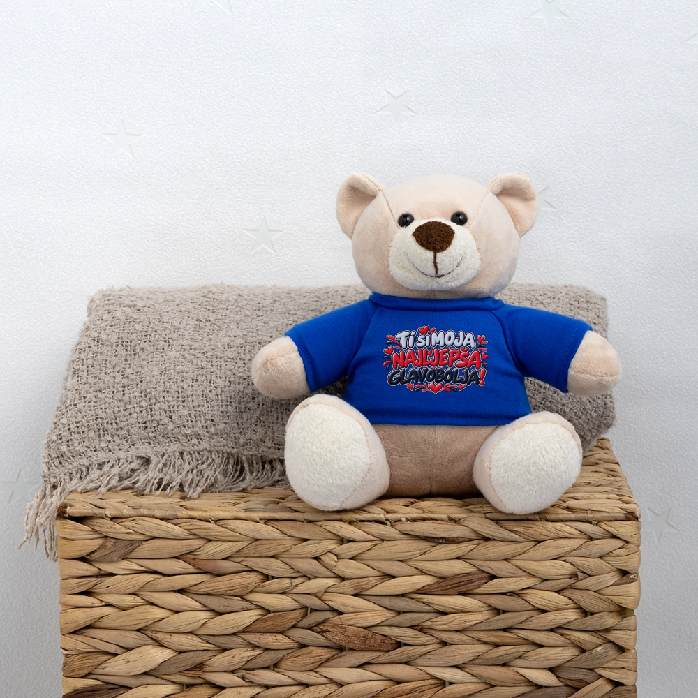 TI SI MOJA NAJLJEPŠA GLAVOBOLJA ❤️🧸 – Süßer Kuschelteddy 20 cm - Königsblau