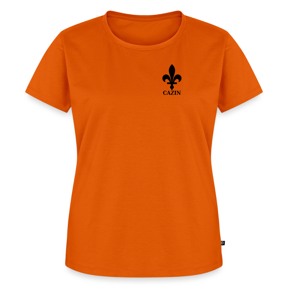 CAZIN Premium T-Shirt Frauen – Bosnische Lilie | Brust- & Rückenprint - Orange 