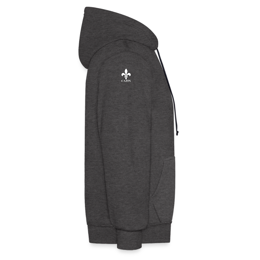 AWDis Just Hoods Kontrast-Hoodie Unisex – CAZIN mit bosnischen Lilien | Brust- & Schulterprint - Anthrazit/Schwarz