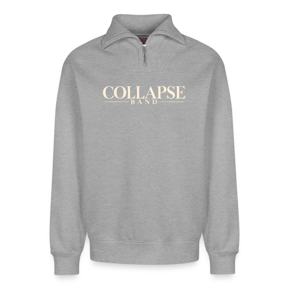 Relaxed Unisex Organic Half Zip Sweatshirt – Collapse band clasic - Grau meliert