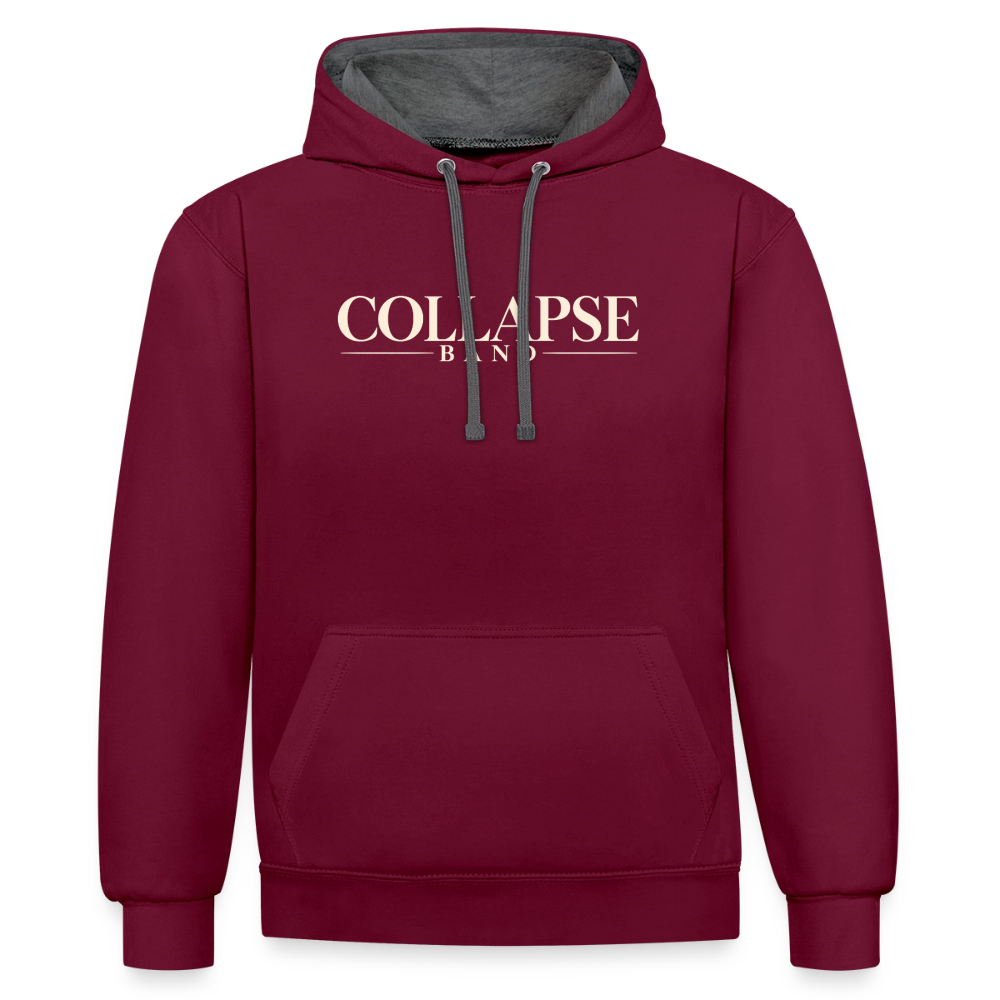 Kontrast-Hoodie - Collapse band - Weinrot/Anthrazit