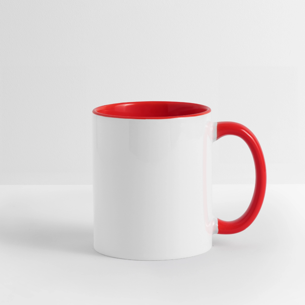 Weihnachtstasse 🎄 Erst Kaffee, dann Weihnachten – Lustige Kaffeetasse 325 ml - Weiß/Rot
