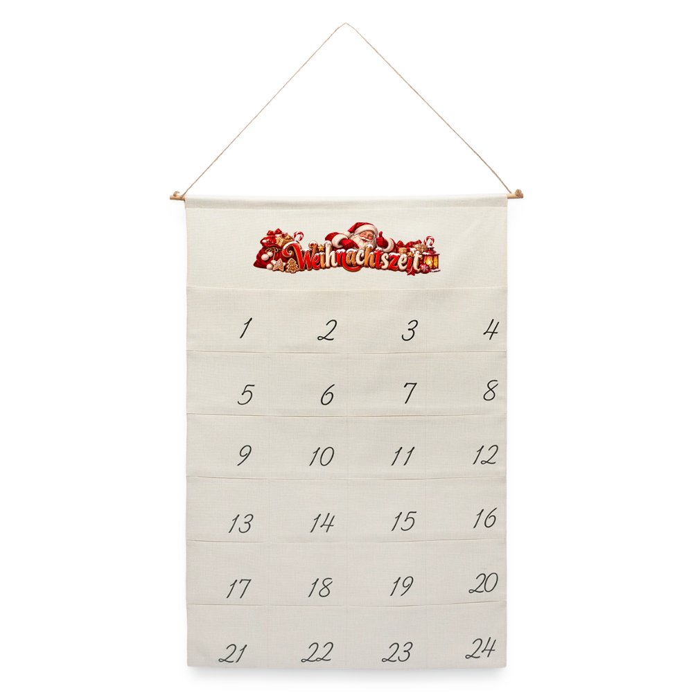 Leinen Adventskalender - Naturweiß