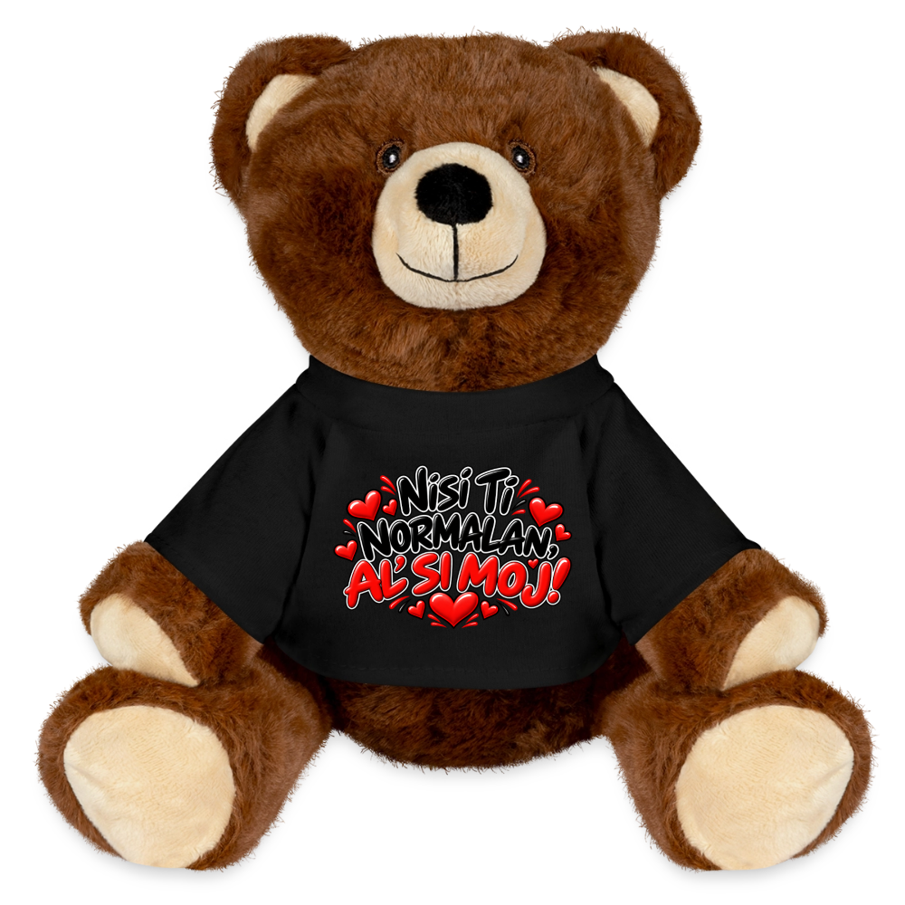 Nisi ti normalan al si moj Kuschelteddy MiniFeet® – Nachhaltiger Teddybär mit Herz-Design - Schwarz