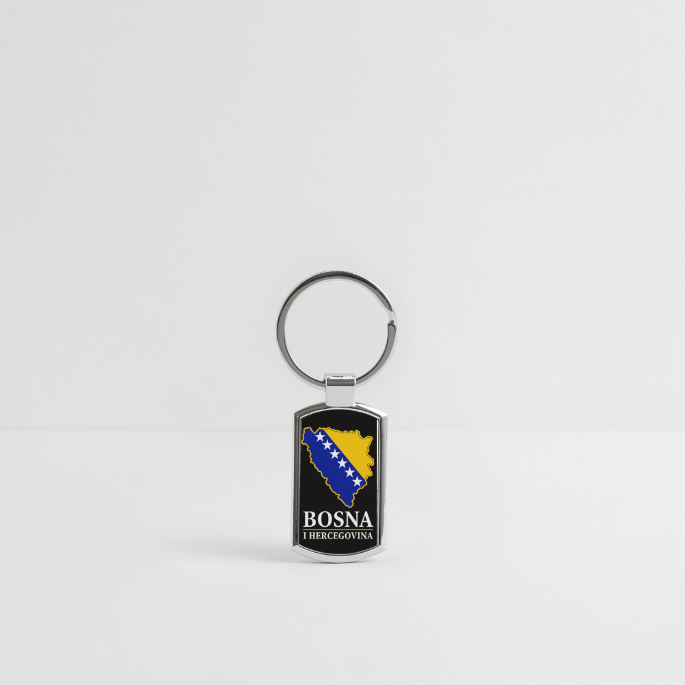 BOSNA I HERCEGOVINA Schlüsselanhänger mit Bosnien-Flagge – Aluminium - Lightsilver