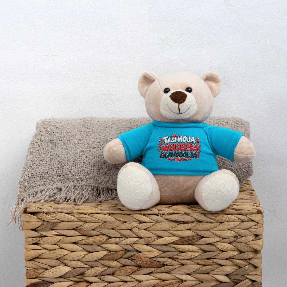 TI SI MOJA NAJLJEPŠA GLAVOBOLJA ❤️🧸 – Süßer Kuschelteddy 20 cm - Atollblau