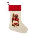 Leinen Weihnachtsstrumpf – Auch ich war brav! | Süßer Dackel | Weihnachtsgeschenk für Hundefans - Natur/Rot 