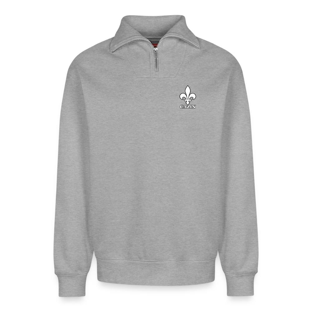 CAZIN Hoodie von SPREAD – Bosnische Lilie mit dezentem Brustprint - Grau meliert