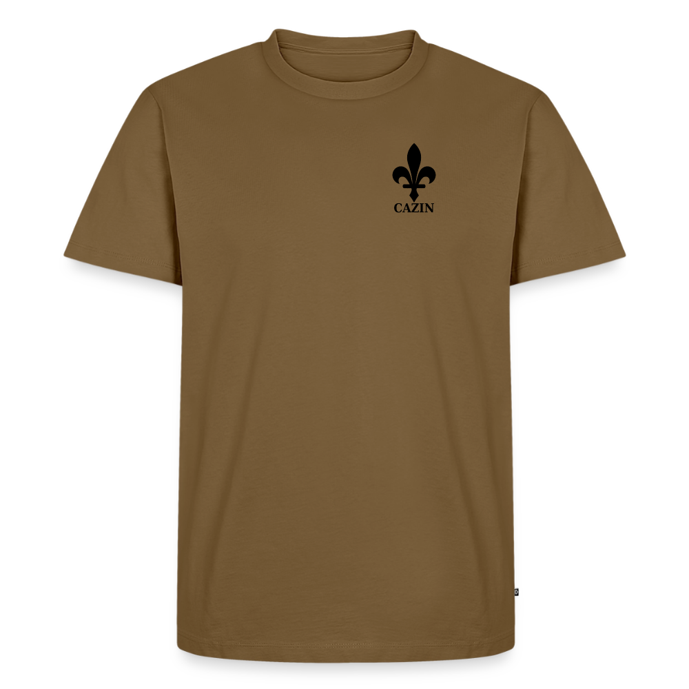 CAZIN Premium T-Shirt Herren – Bosnische Lilie | Left-Chest-Print - Nussbraun