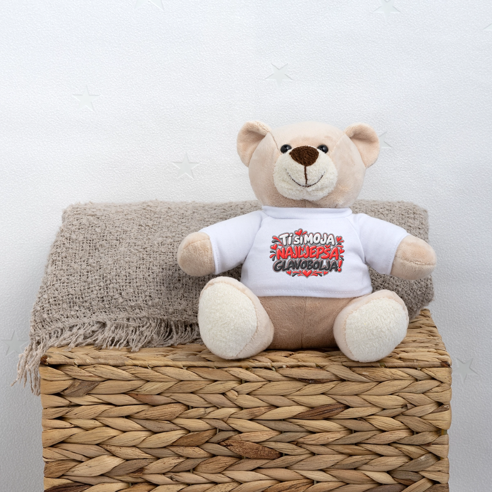 TI SI MOJA NAJLJEPŠA GLAVOBOLJA ❤️🧸 – Süßer Kuschelteddy 20 cm - Weiß