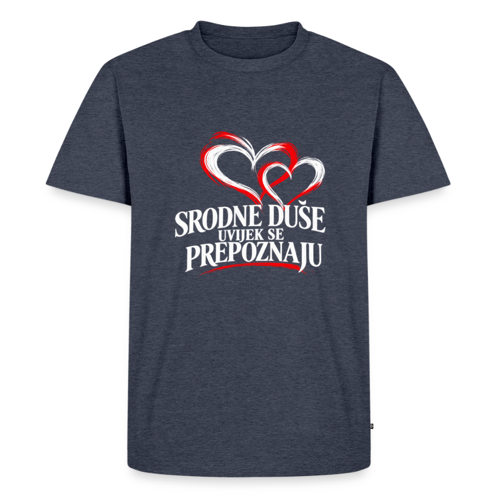 Männer Premium T-Shirt - Srodne duse uvijek se prepoznaju - Jeansblau 