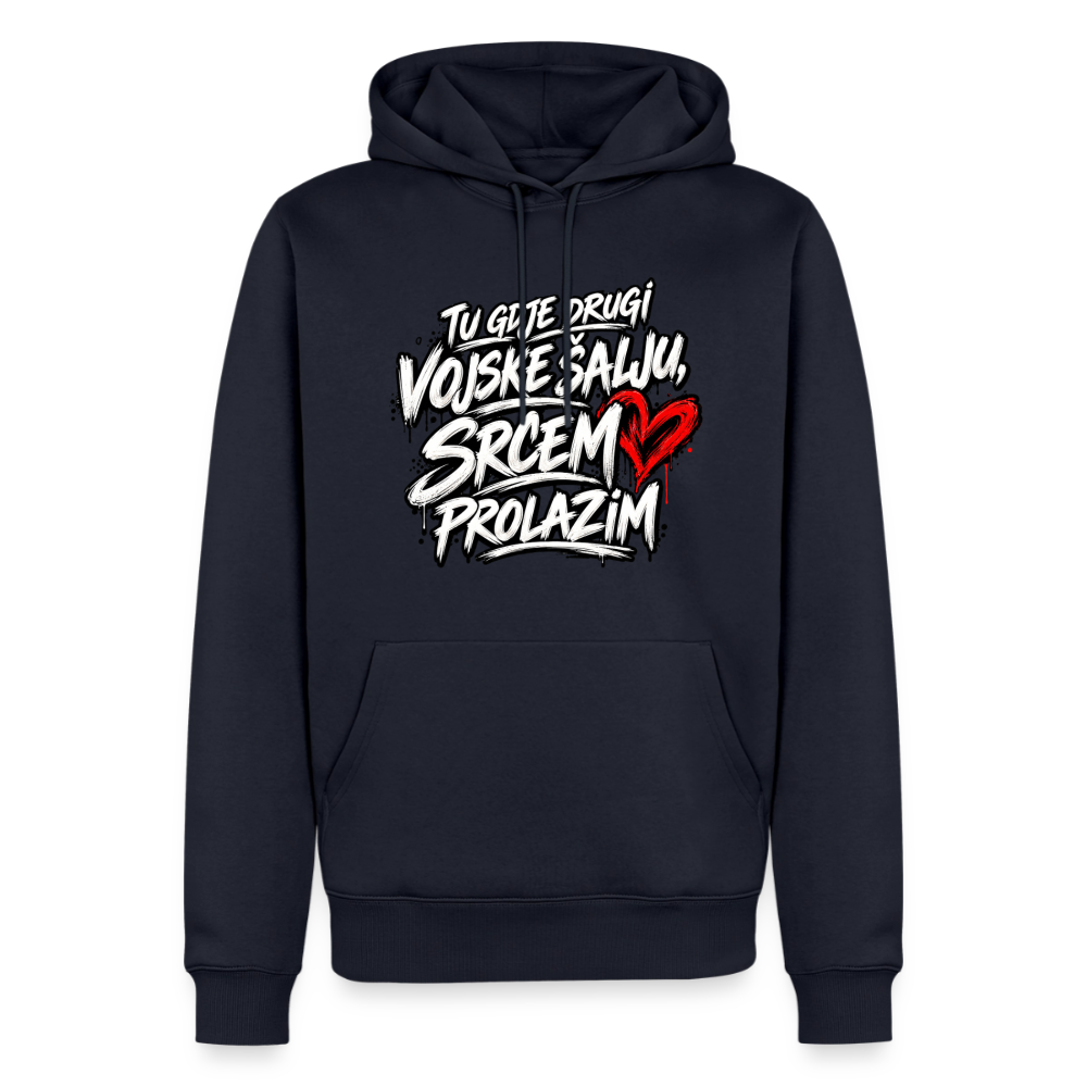 Männer Premium Hoodie - tu gdje drugi vojske salju srcem prolazim - Navy