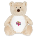 Plüschtier Teddy 32 cm MIA – Personalisierbar mit Namen & Design - Weiß/Mittelbraun