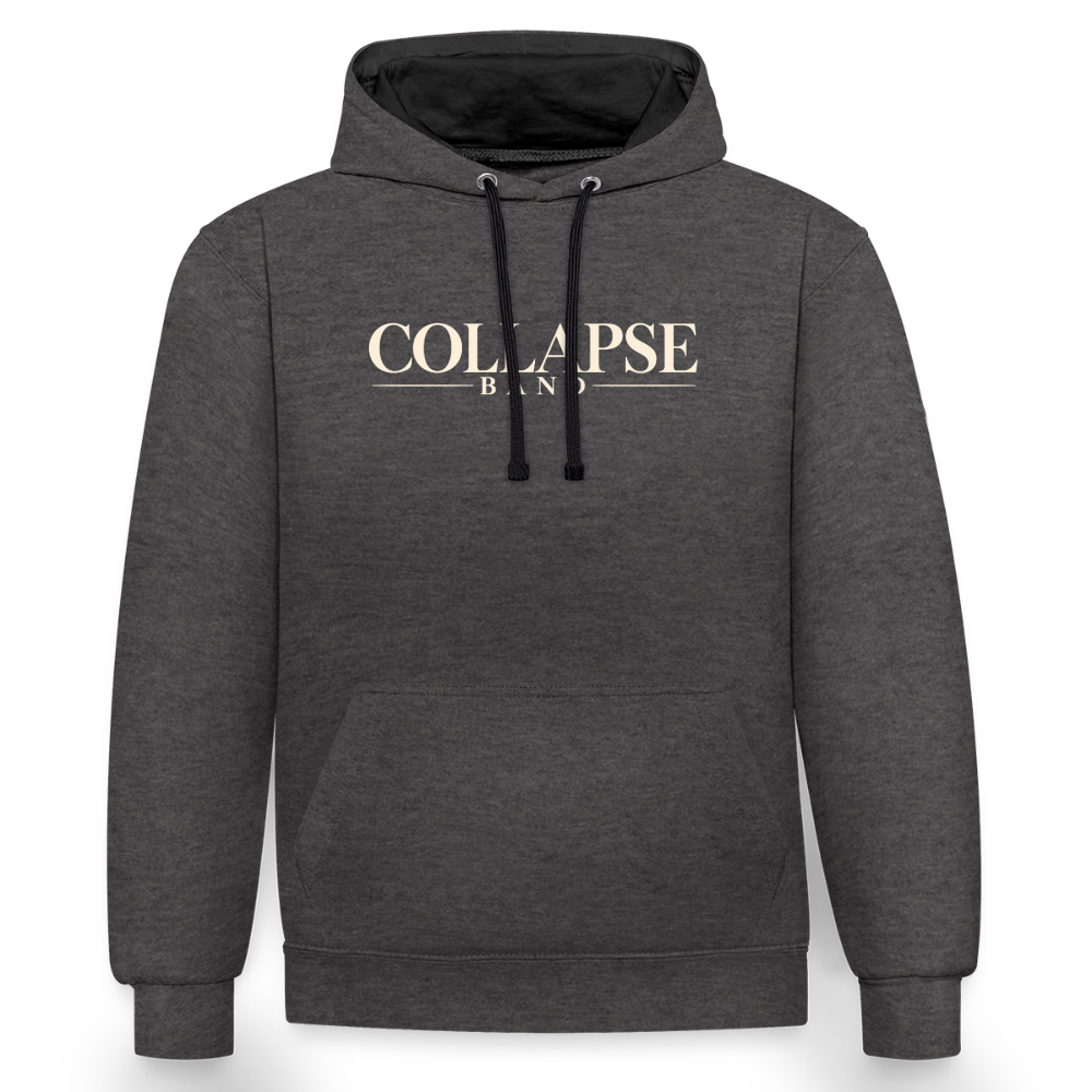 Kontrast-Hoodie - Collapse band - Anthrazit/Schwarz