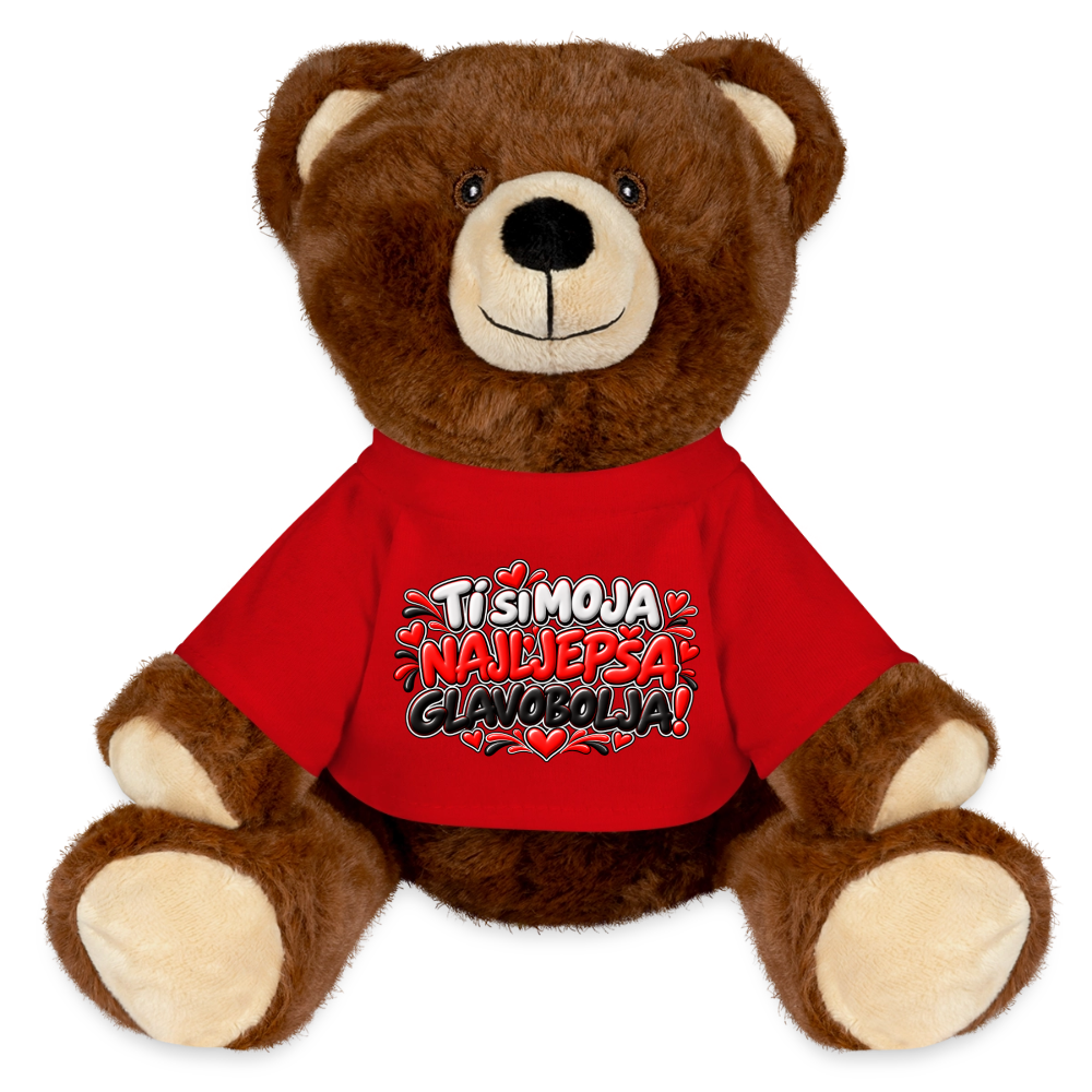TI SI MOJA NAJLJEPŠA GLAVOBOLJA ❤️🧸 – Nachhaltiger MiniFeet® Teddybär - Rot