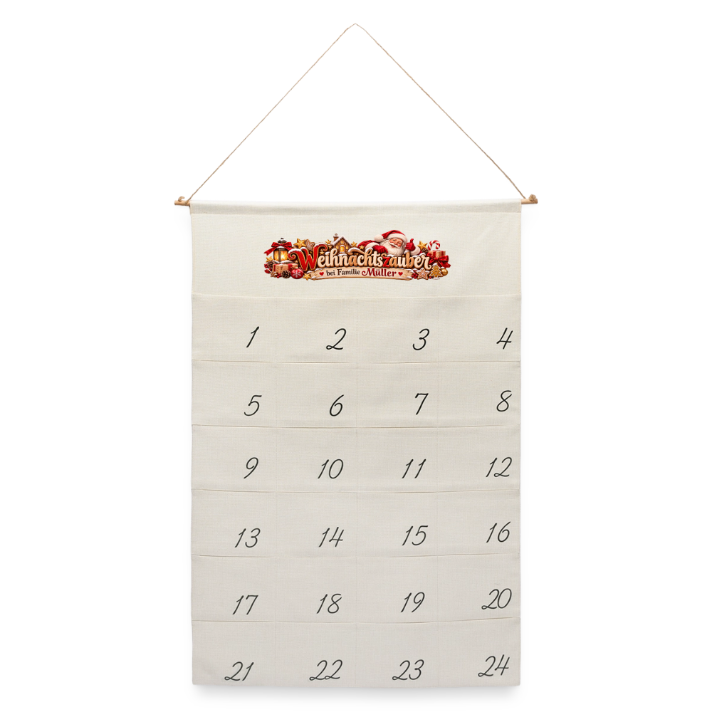 Leinen Adventskalender - Naturweiß