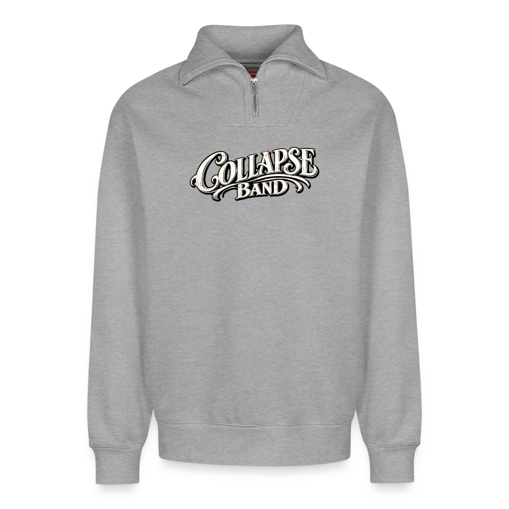 Relaxed Unisex Organic Half Zip Sweatshirt – Collapse band street - Grau meliert