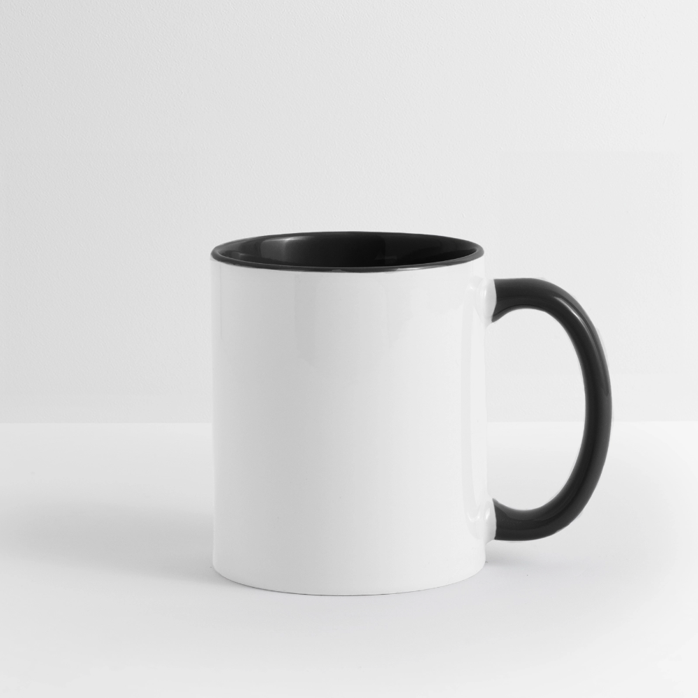 Weihnachtstasse 🎄 Weihnachtszauber bei Familie Müller – Tasse zweifarbig personalisiert - Weiß/Schwarz