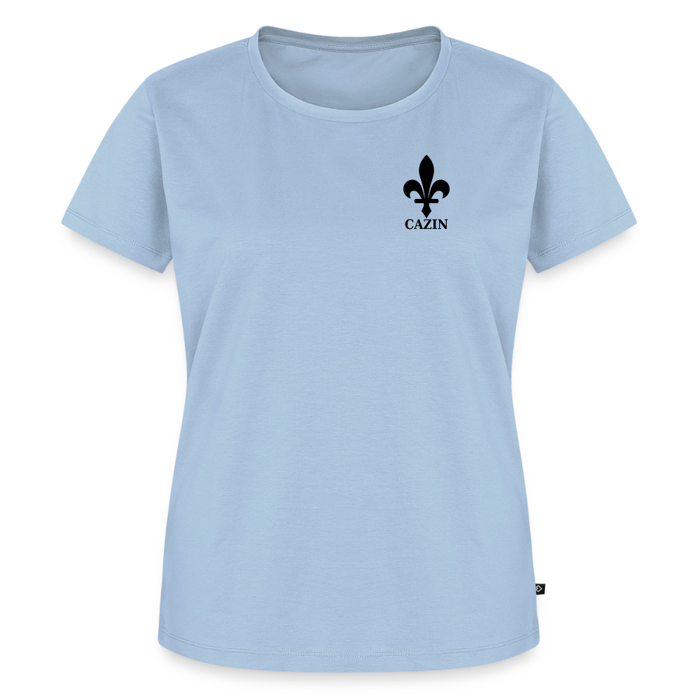 CAZIN Premium T-Shirt Frauen – Bosnische Lilie | Left-Chest-Print - Hellblau