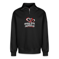 Relaxed Unisex Organic Half Zip Sweatshirt – Srodne duse uvijek se prepoznaju - Schwarz