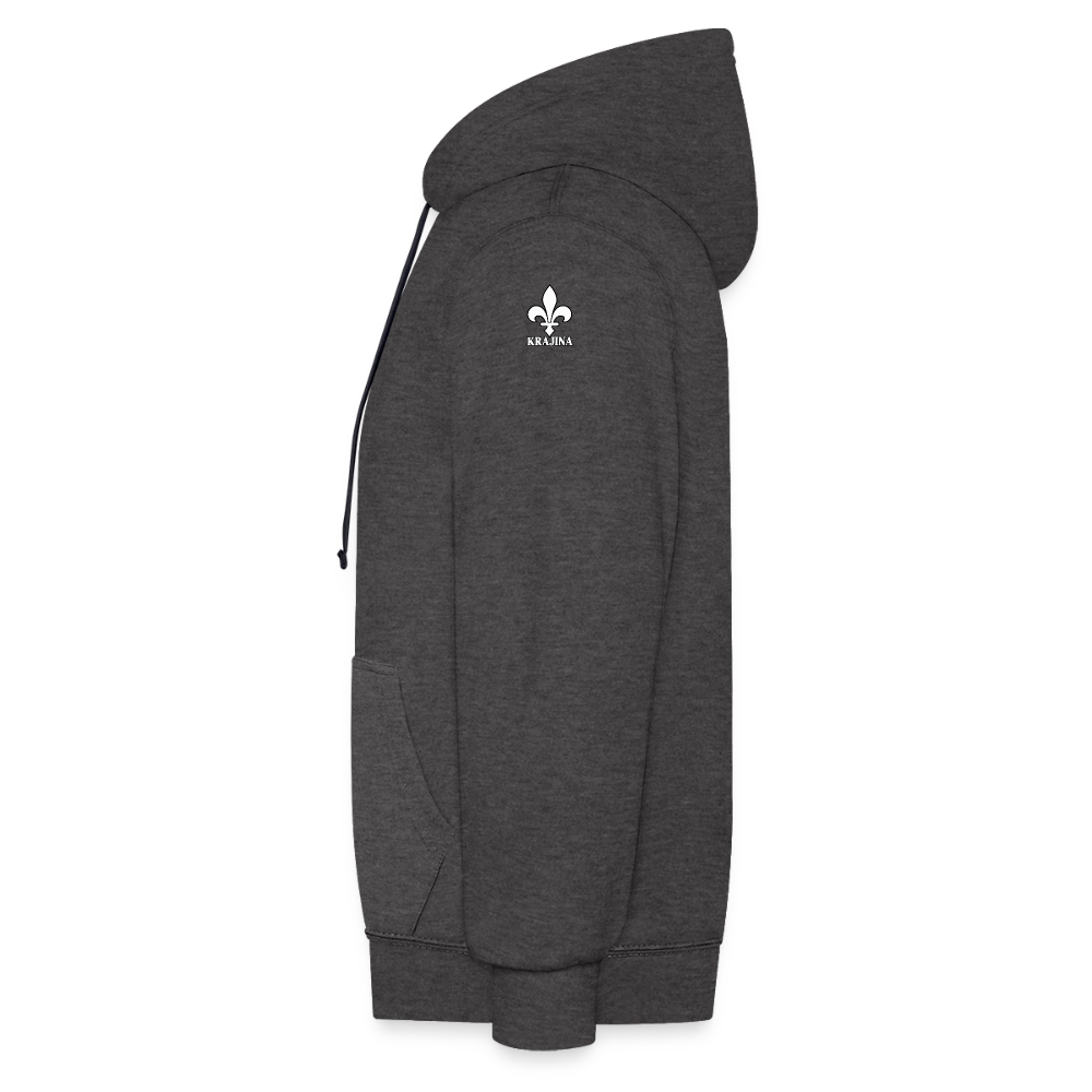 AWDis Just Hoods Kontrast-Hoodie Unisex – KRAJINA mit bosnischen Lilien | Brust- & Schulterprint - Anthrazit/Schwarz