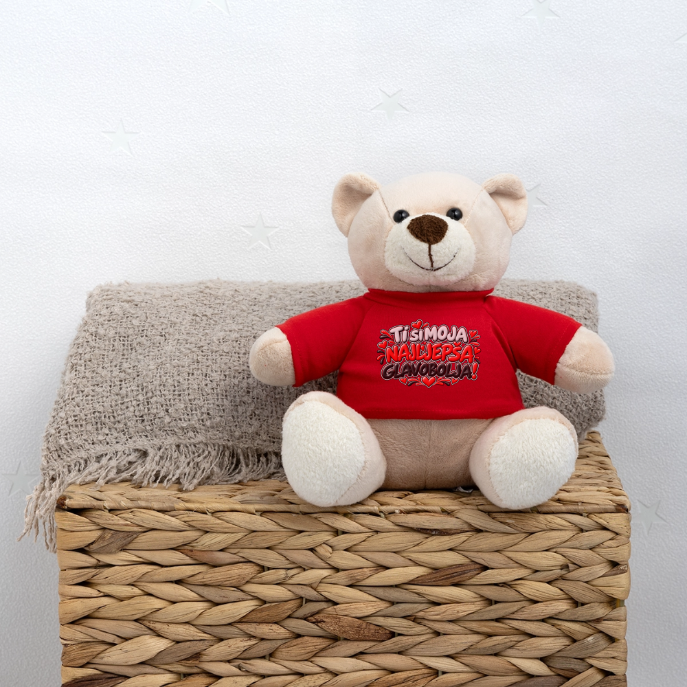 TI SI MOJA NAJLJEPŠA GLAVOBOLJA ❤️🧸 – Süßer Kuschelteddy 20 cm - Rot