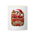 Wintertasse ❄️ Winterzeit ist Kaffeezeit – Süße Pinguin Kaffeetasse 325 ml - Weiß/Gelb