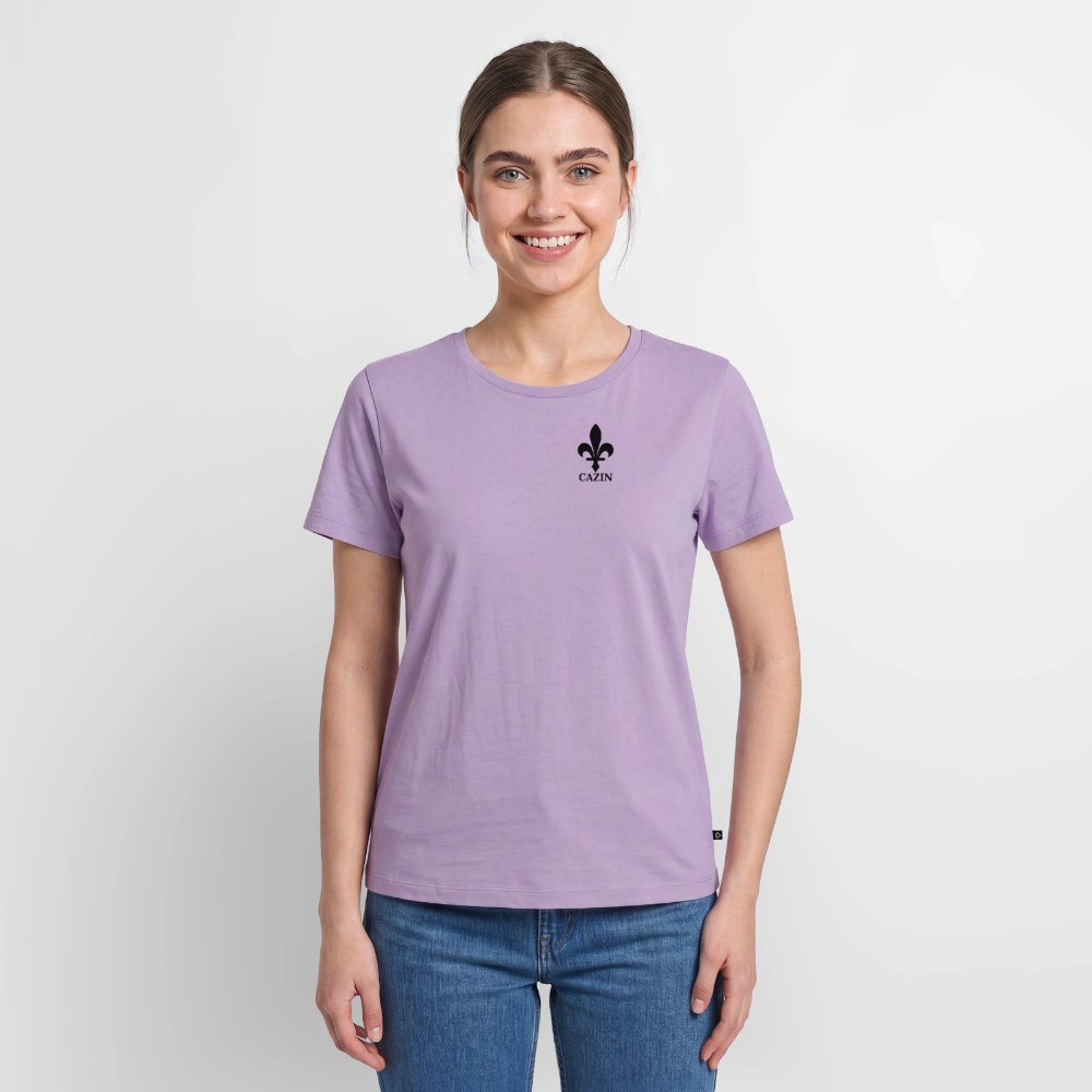 CAZIN Premium T-Shirt Frauen – Bosnische Lilie | Brust- & Rückenprint - Lavendel