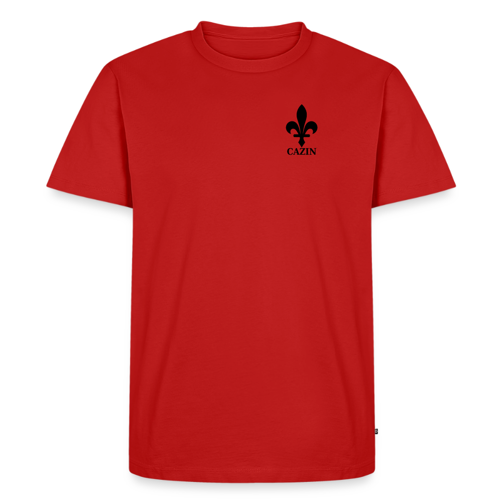 CAZIN Premium T-Shirt Herren – Bosnische Lilie | Left-Chest-Print - Rot