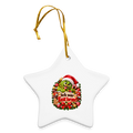 Keramik-Stern Weihnachtsanhänger – Ich war fast brav! | Lustiger Christbaumschmuck - Weiß