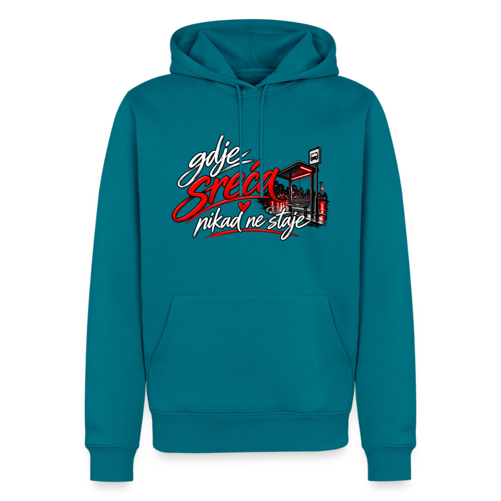 Männer Premium Hoodie - gdje sreca nikad ne staje - Petrol
