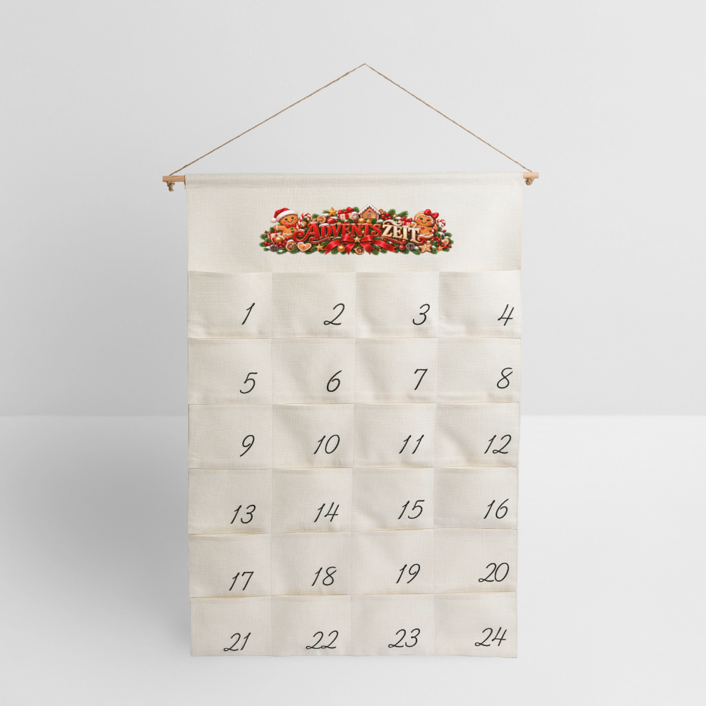 Leinen Adventskalender - Naturweiß