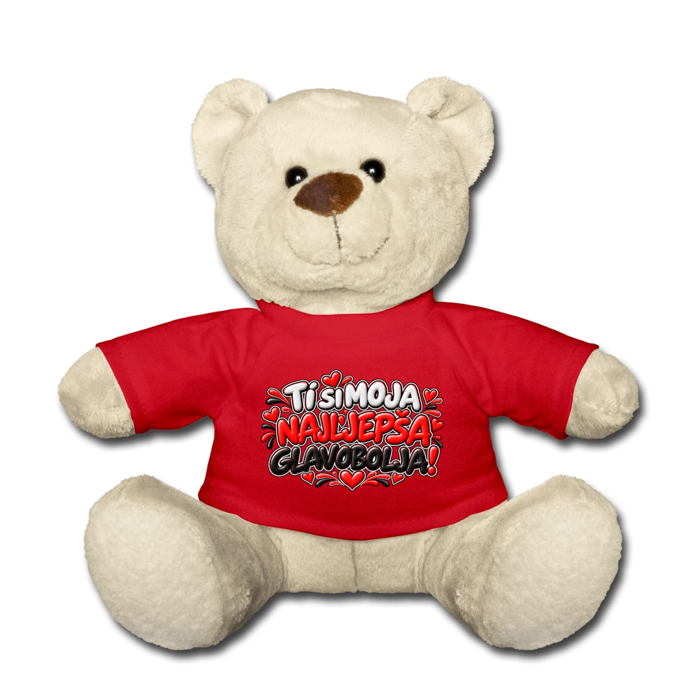 TI SI MOJA NAJLJEPŠA GLAVOBOLJA ❤️🧸 – Süßer Kuschelteddy 20 cm - Rot
