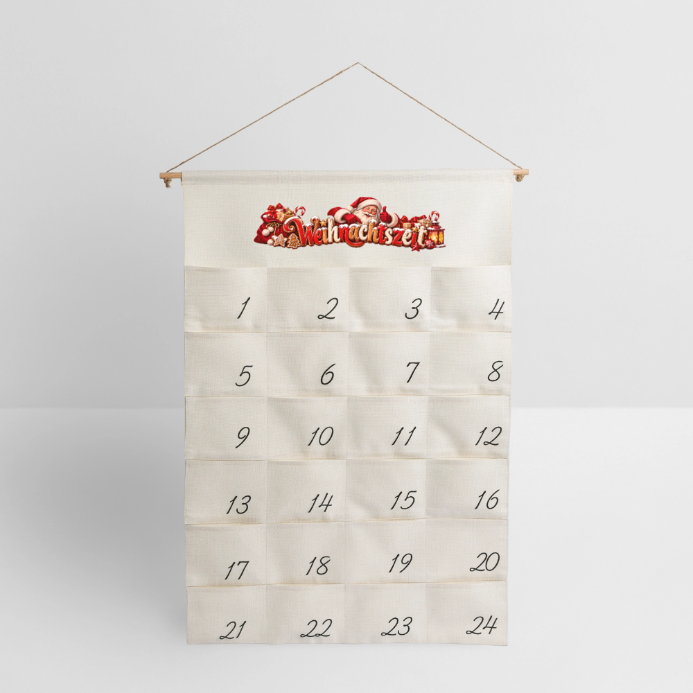 Leinen Adventskalender - Naturweiß