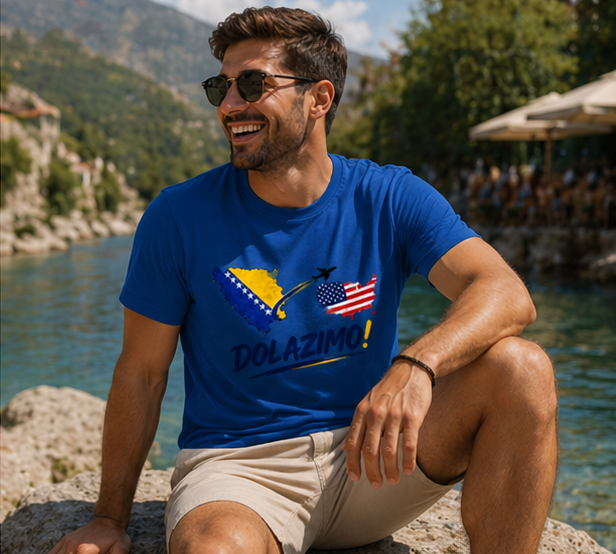 Men's Premium Organic T-Shirt - Dolazi Bosna | Front Print