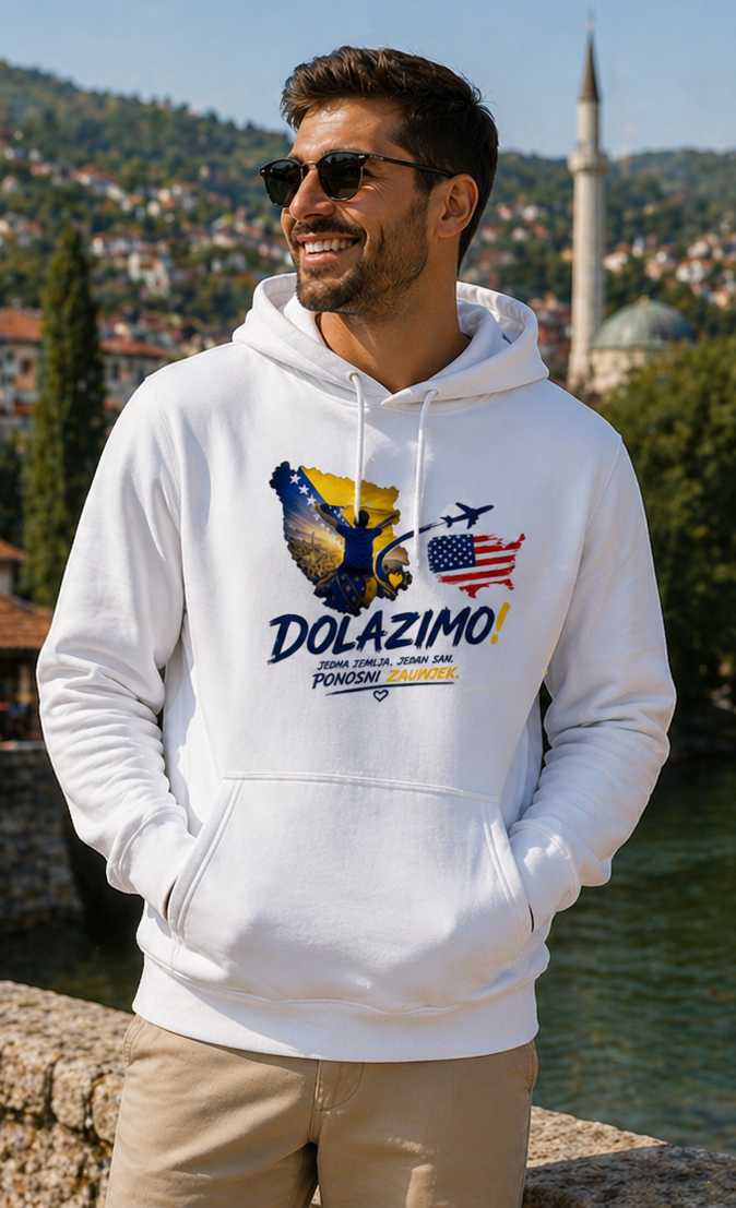 Men's Premium Organic Hoodie – Dolazi Bosna Ponosna | Frontprint